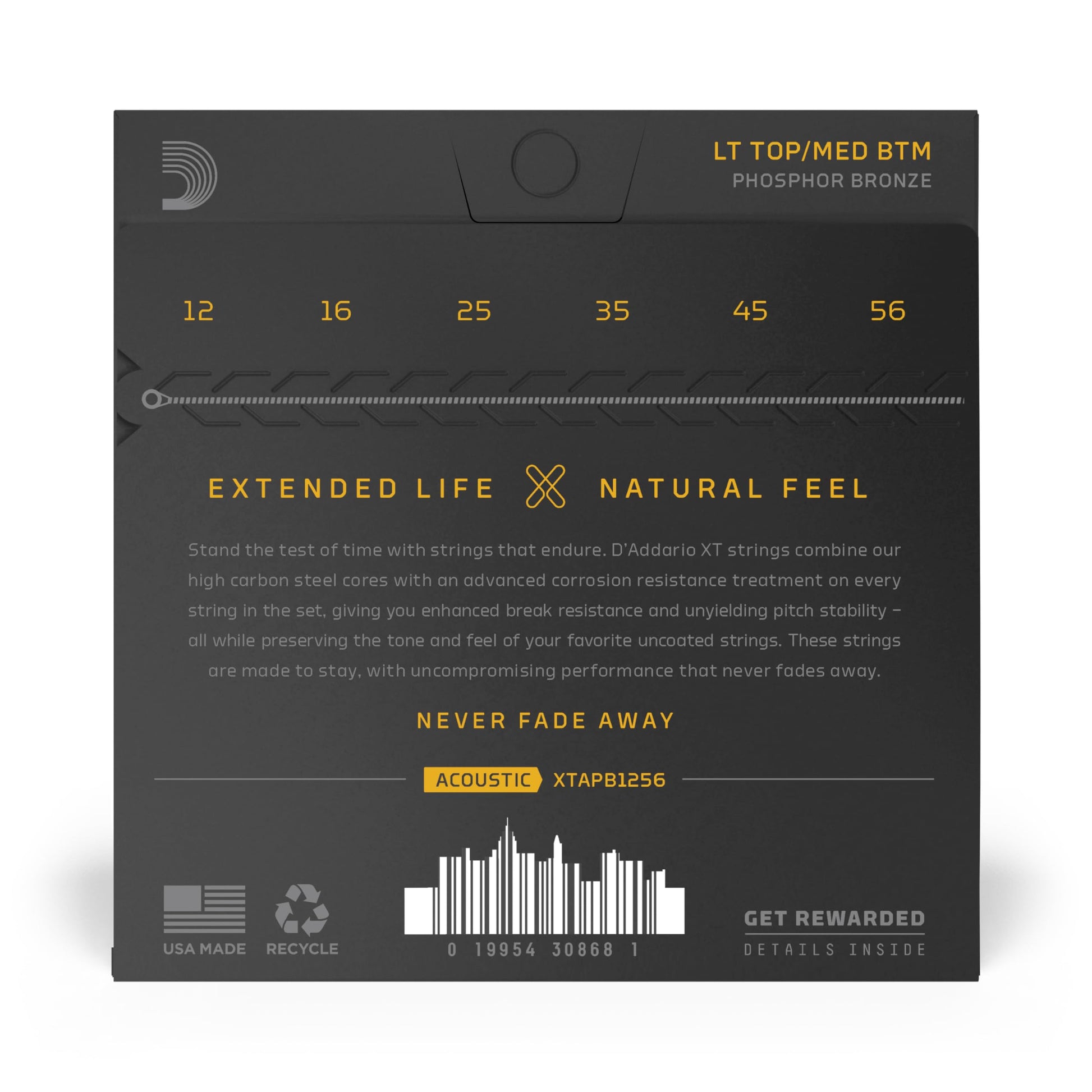 D'Addario XT Phosphor Bronze Acoustic Guitar Strings Light Top/Medium Bottom 12-56 - Deccan Retail