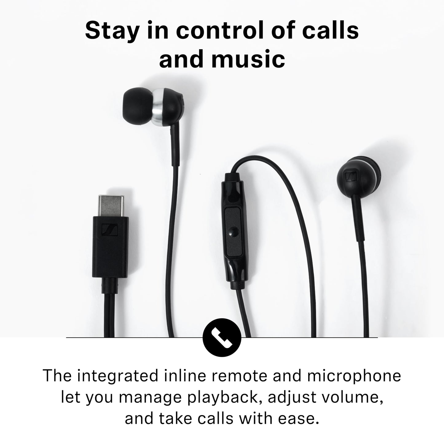 Sennheiser CX 80U USB-C Wired In-Ear Earphones – Black