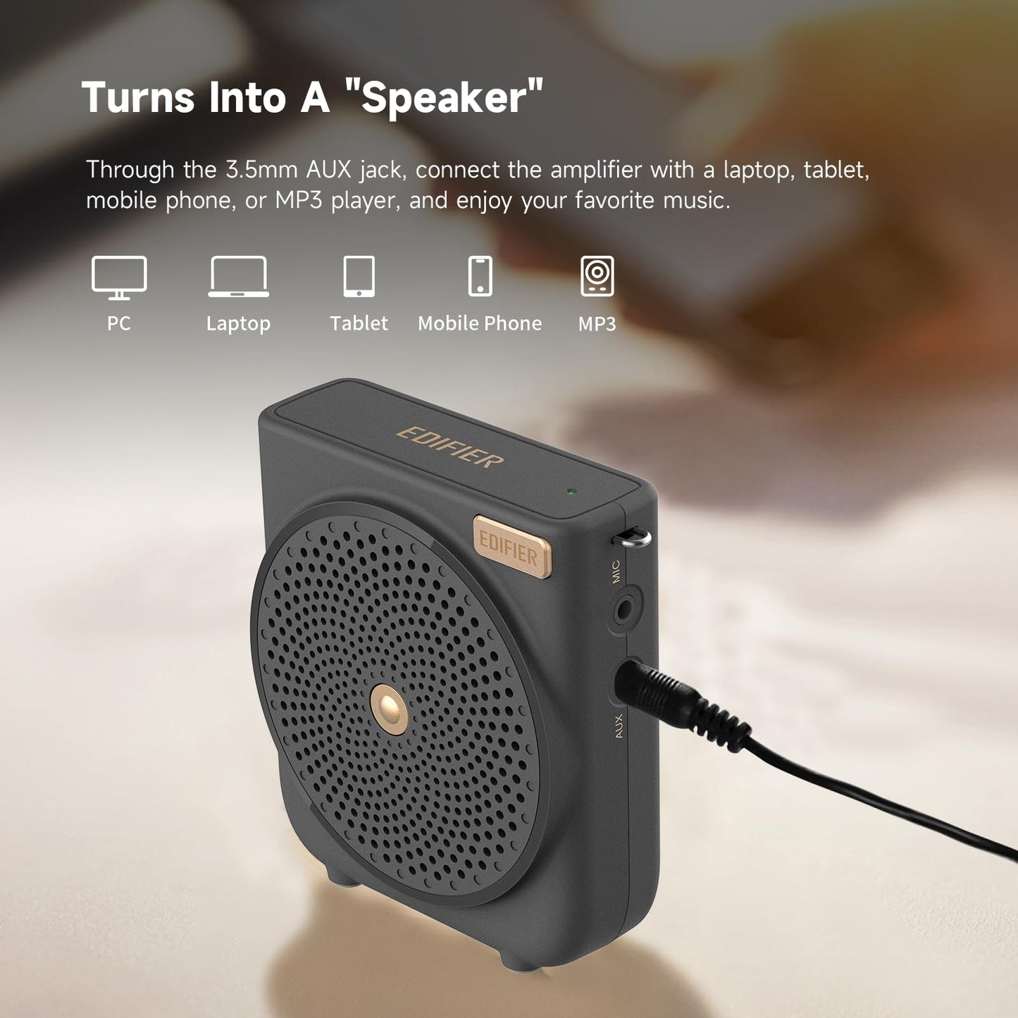 Edifier MF3 Portable Voice Amplifier - Black - Deccan Retail