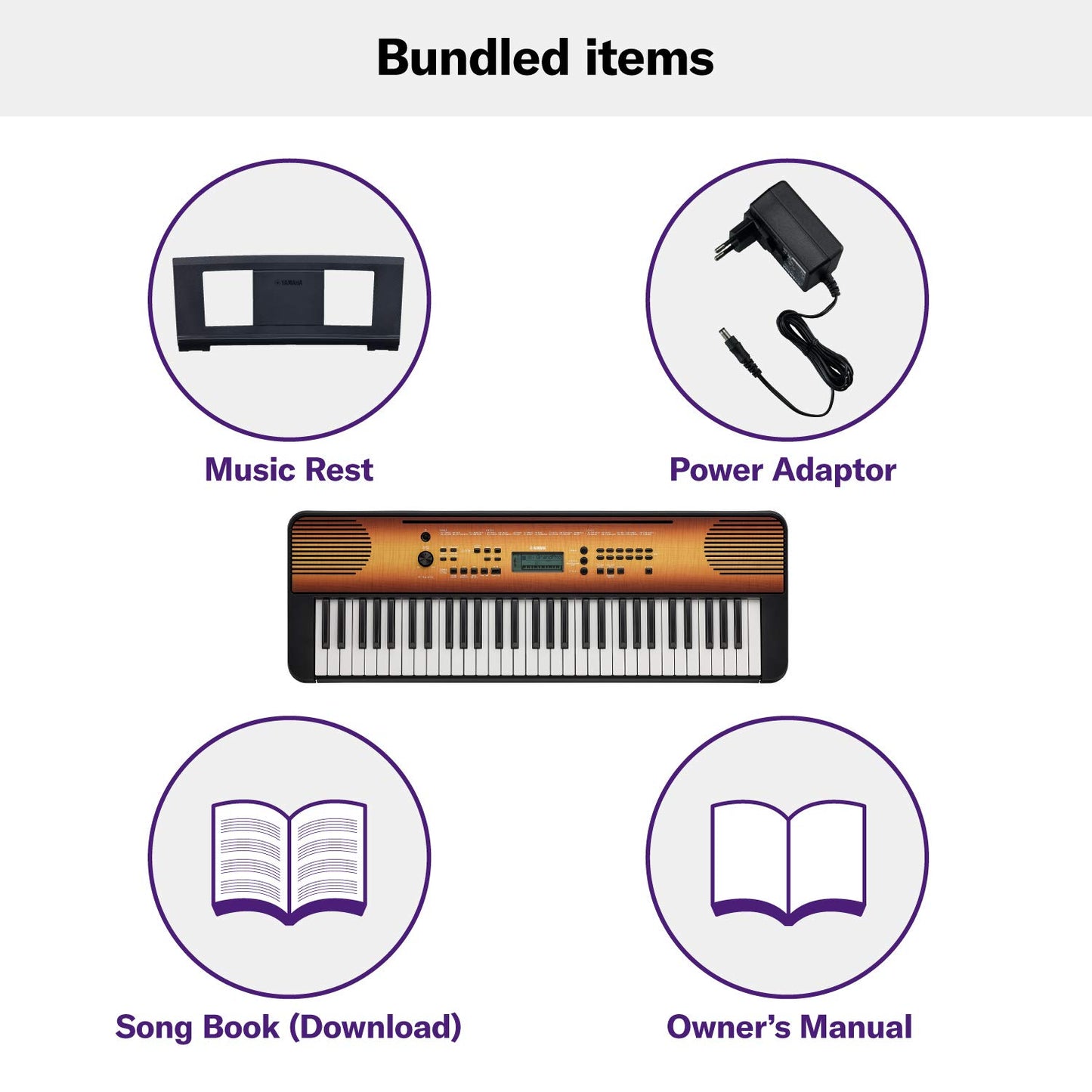 Yamaha PSR-E360MA Portable Keyboard – 61 Keys with Touch Sensitivity (Maple) - Deccan Retail