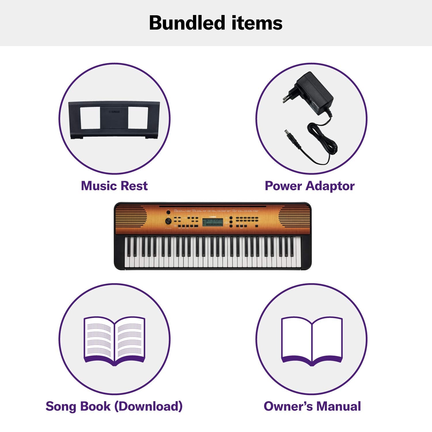 Yamaha PSR-E360MA Portable Keyboard – 61 Keys with Touch Sensitivity (Maple) - Deccan Retail