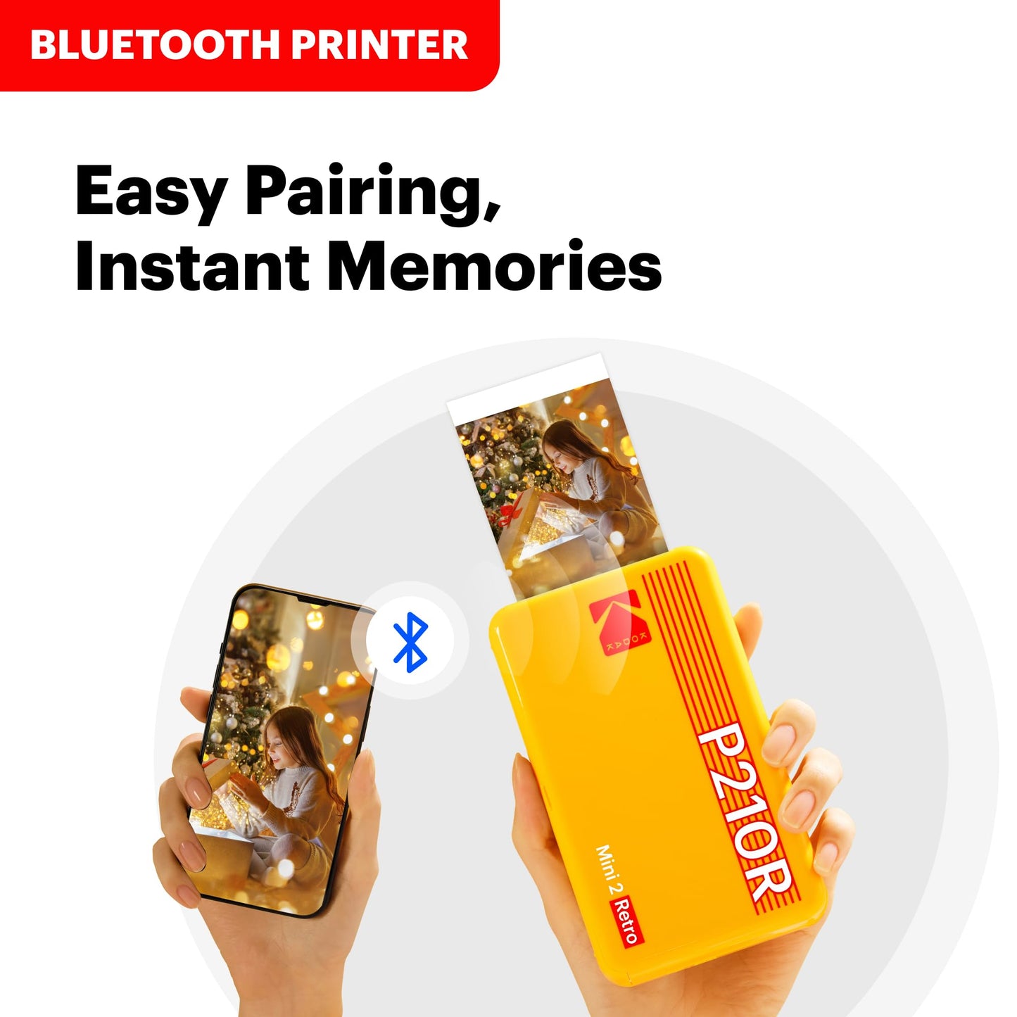 Kodak Mini 2 Retro 4PASS Portable Photo Printer with 68 Sheets Bundle - Black - Deccan Retail