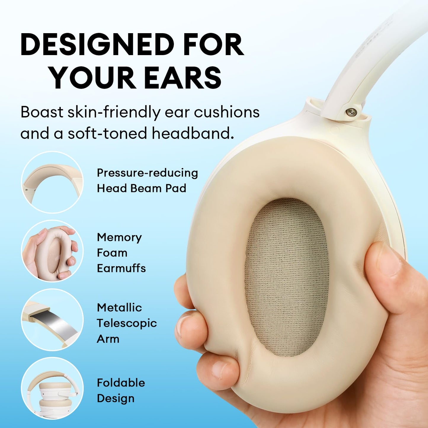 Edifier WH700 NB Headphones - Ivory - Deccan Retail