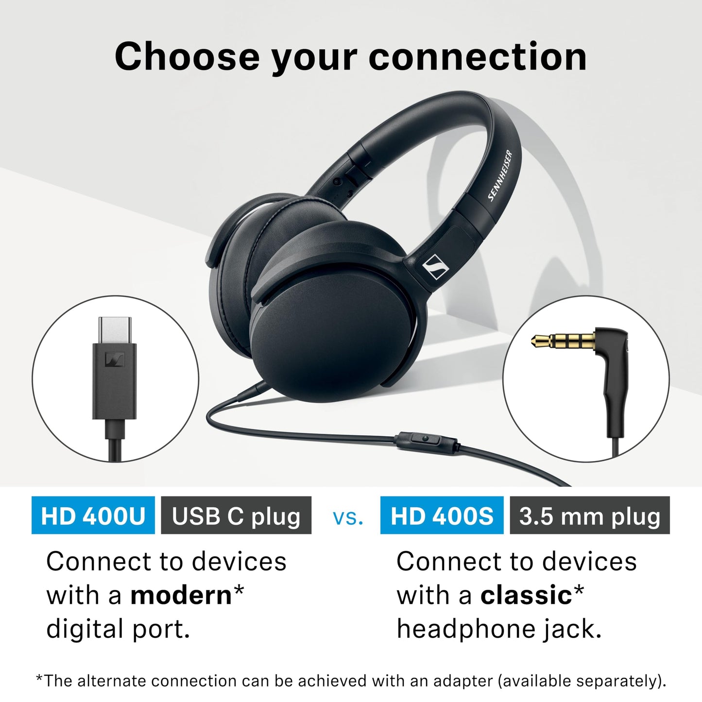 Sennheiser HD 400U USB-C Wired Over-Ear Headphones – Black