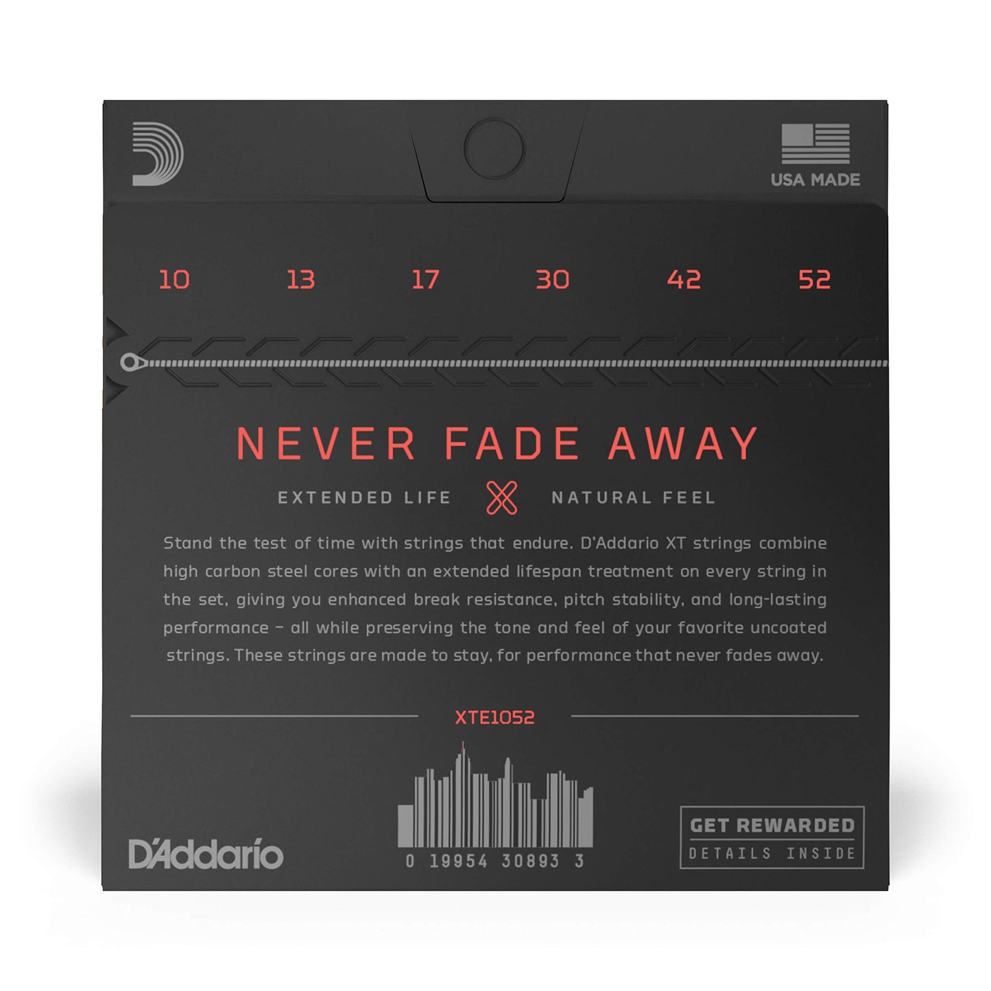 D'Addario XT Nickel Plated Steel Electric Guitar Strings Light Top/Heavy Bottom 10-52 (XTE1052) - Deccan Retail