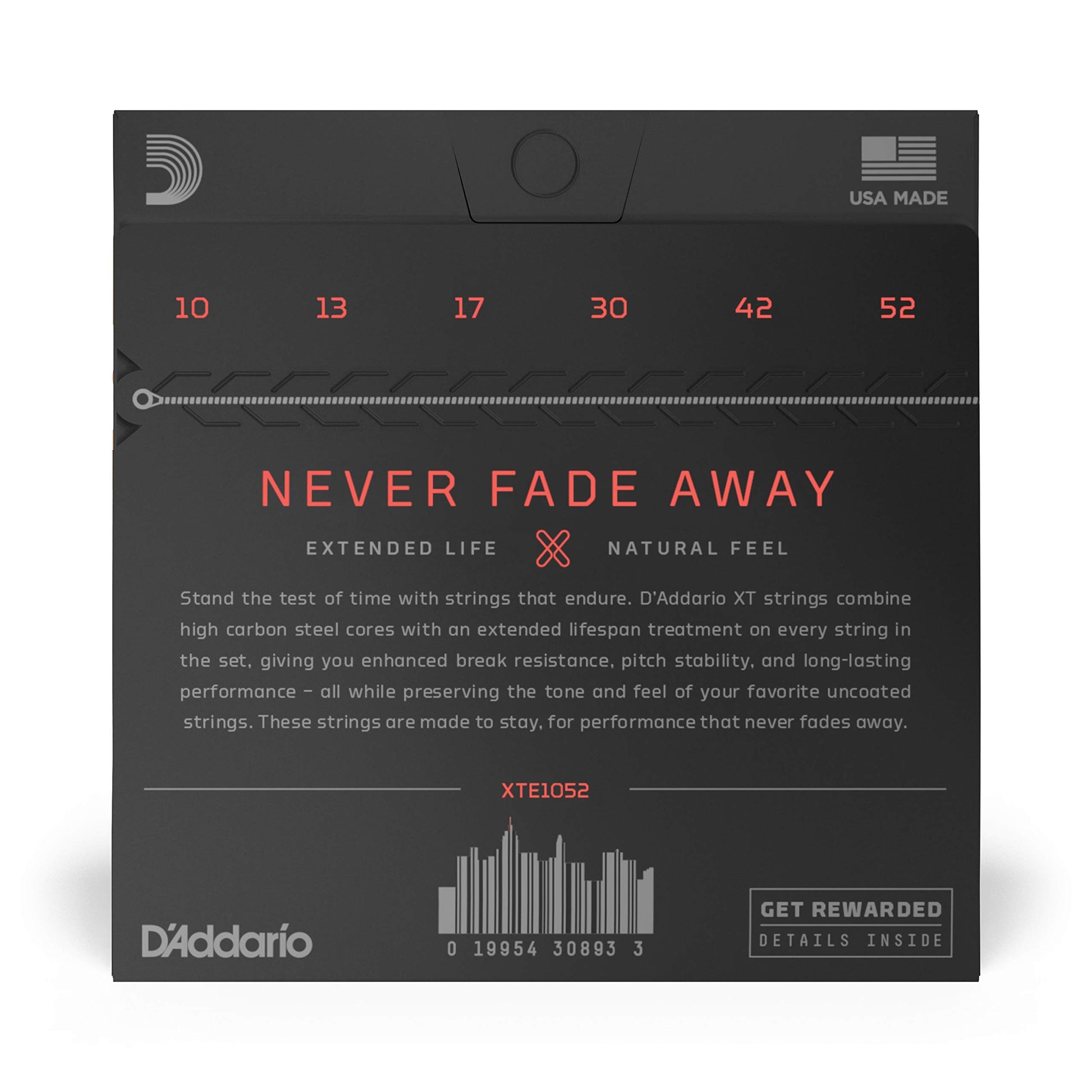 D'Addario XT Nickel Plated Steel Electric Guitar Strings Light Top/Heavy Bottom 10-52 (XTE1052) - Deccan Retail