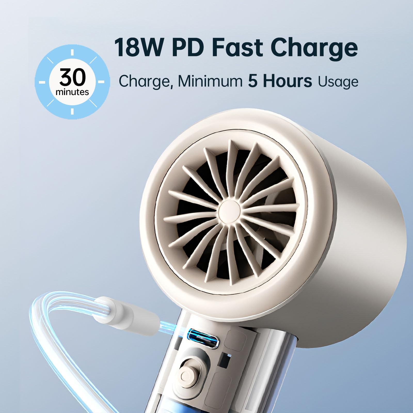 JISULIFE Pro1 S Handheld Fan 5000mAh - Light Brown - Deccan Retail