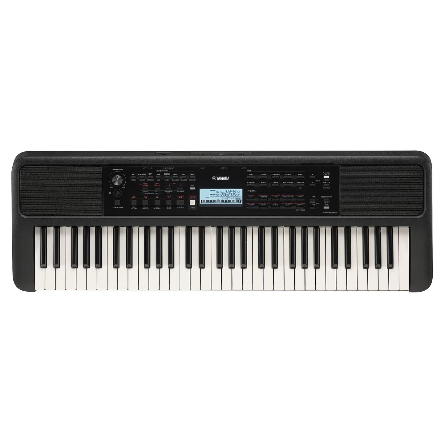 Yamaha PSR-E383 Portable Keyboard – 61 Keys with Touch Sensitivity & Adapter - Deccan Retail