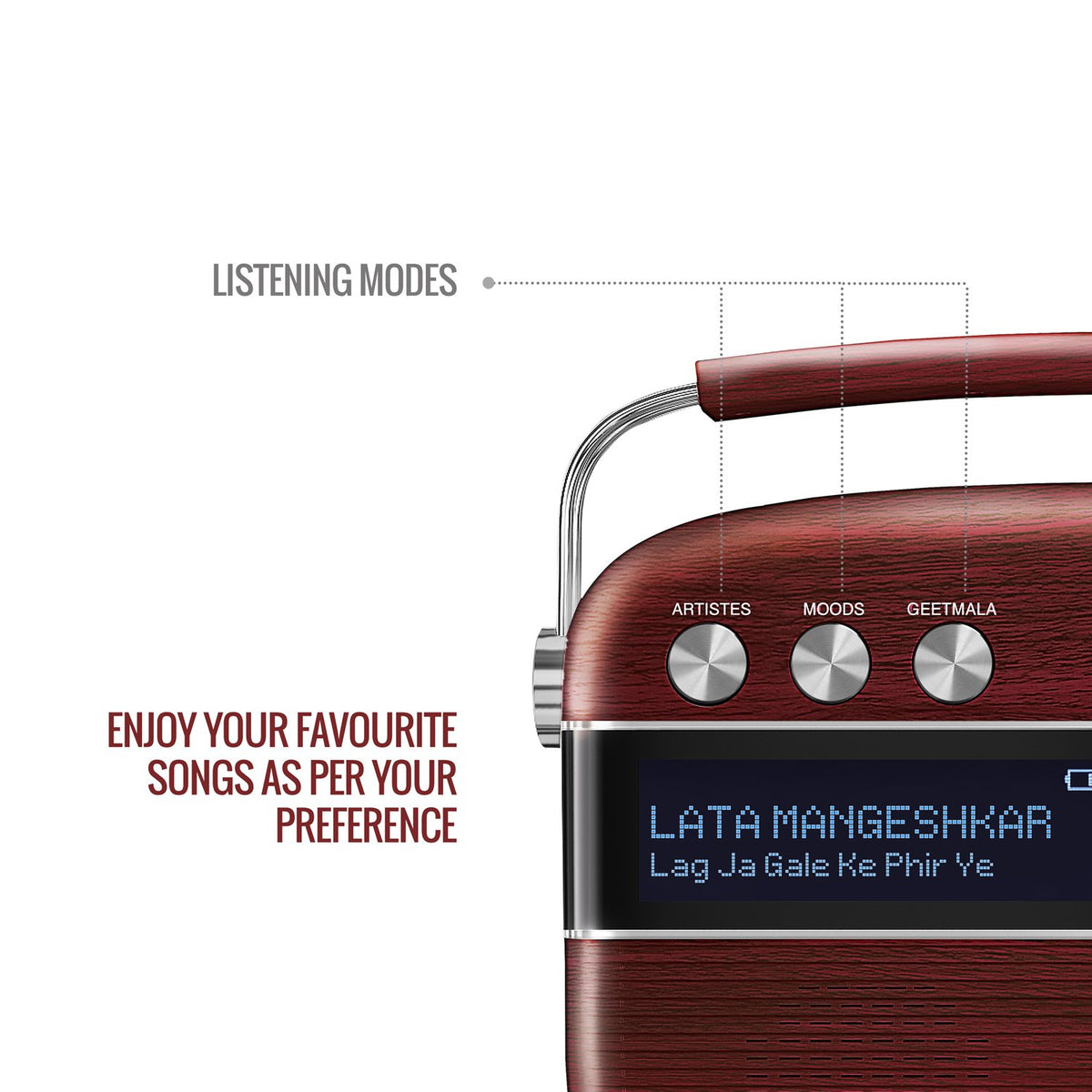 Saregama Carvaan Hindi - Cherrywood Red