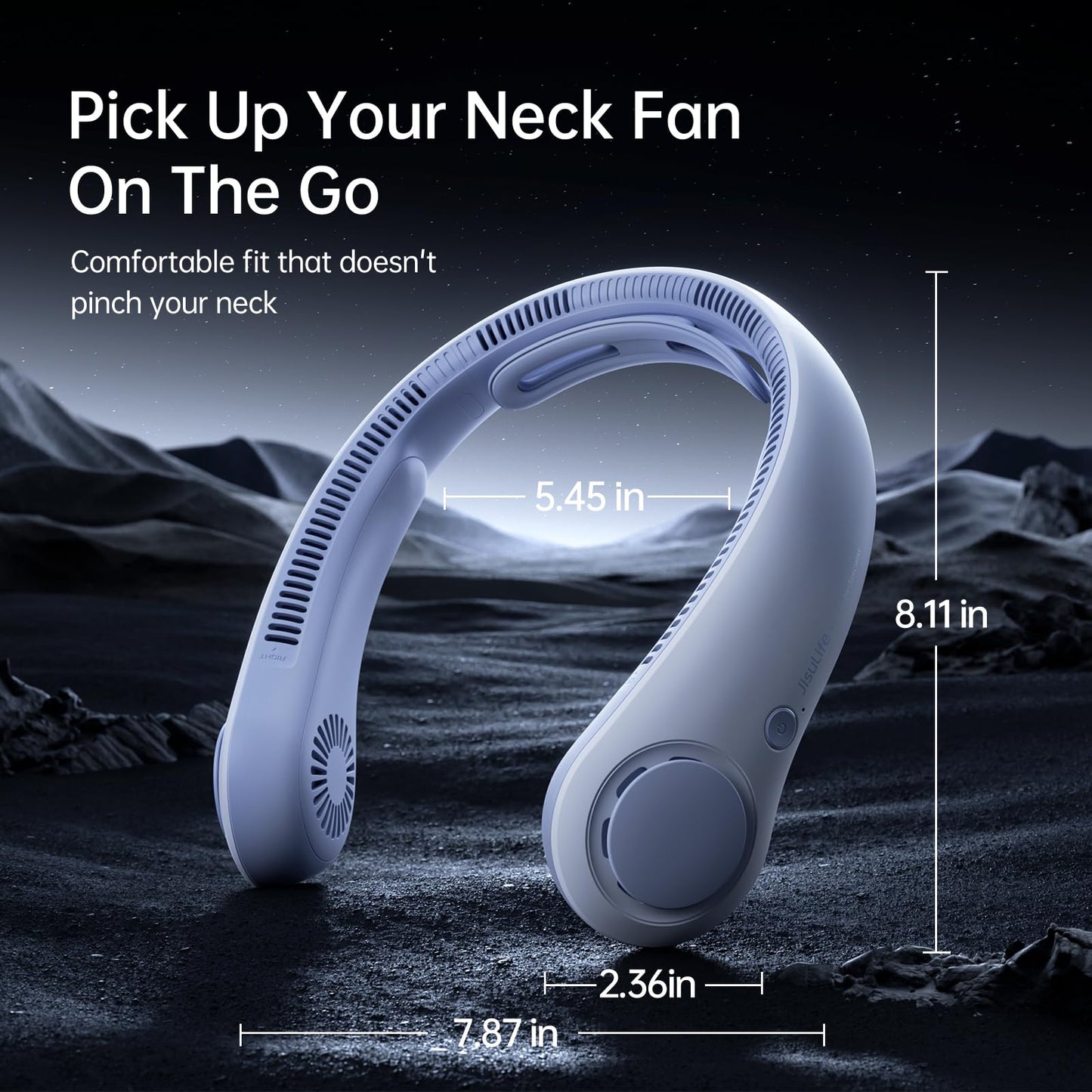 JISULIFE Portable Neck Fan Life 4, 3900 mAh - Sunny Blue - Deccan Retail