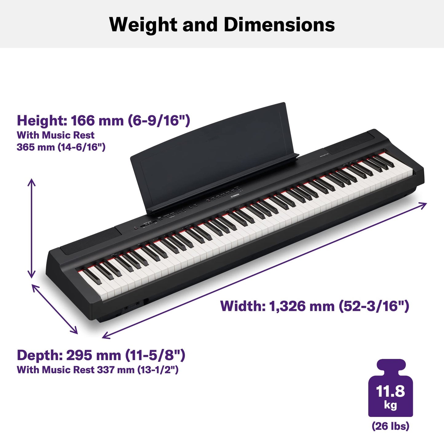 Yamaha P-125AB 88-Key Digital Piano – Black