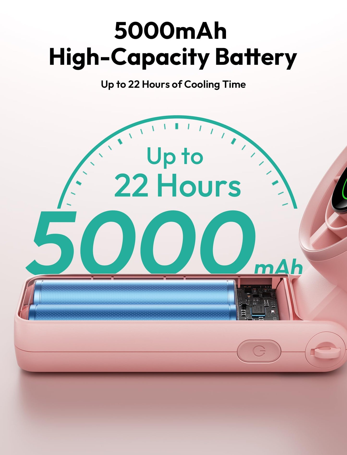 Aecooly Versatile Fan Halo-02 5000mAh – Pink - Deccan Retail