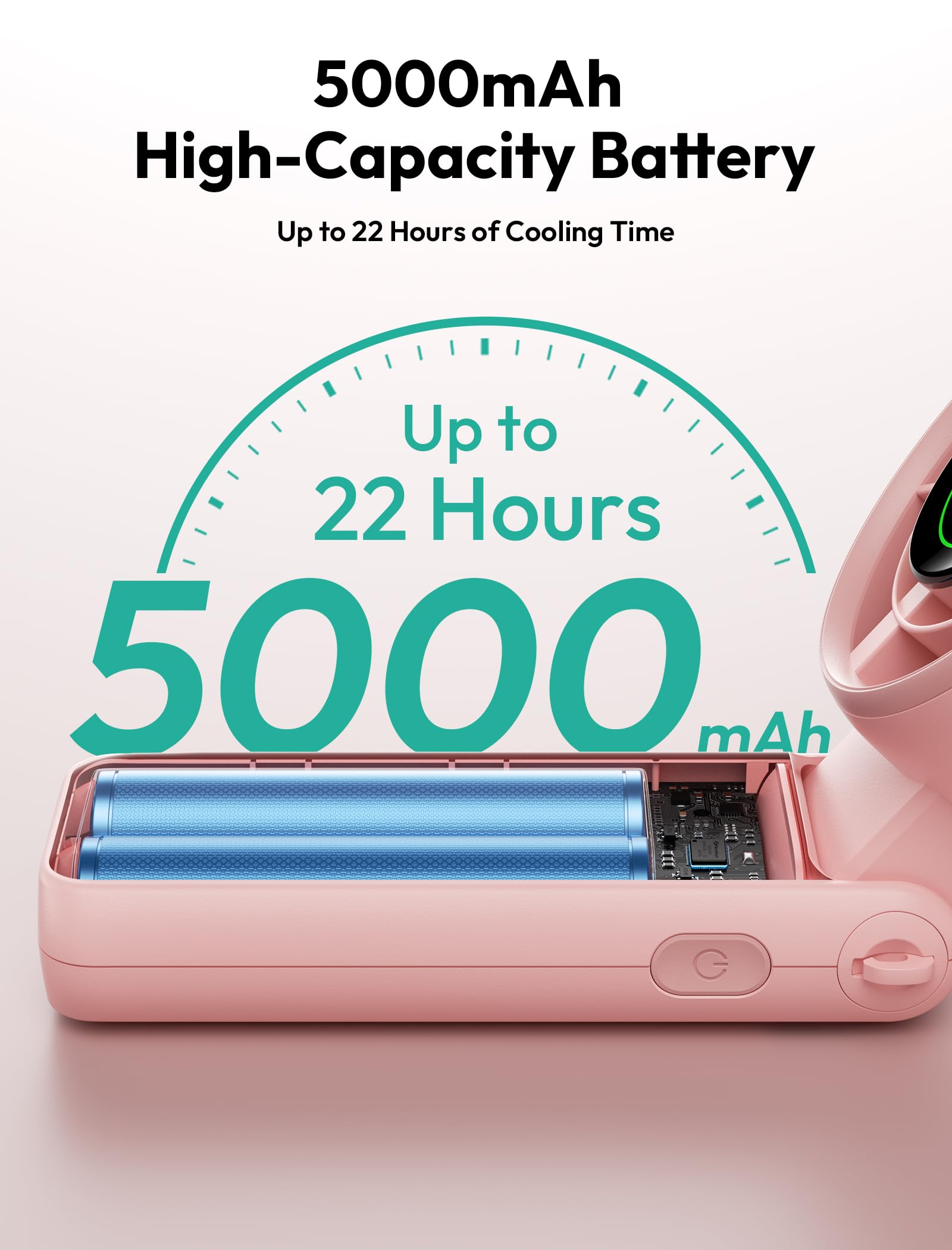 Aecooly Versatile Fan Halo-02 5000mAh – Pink - Deccan Retail