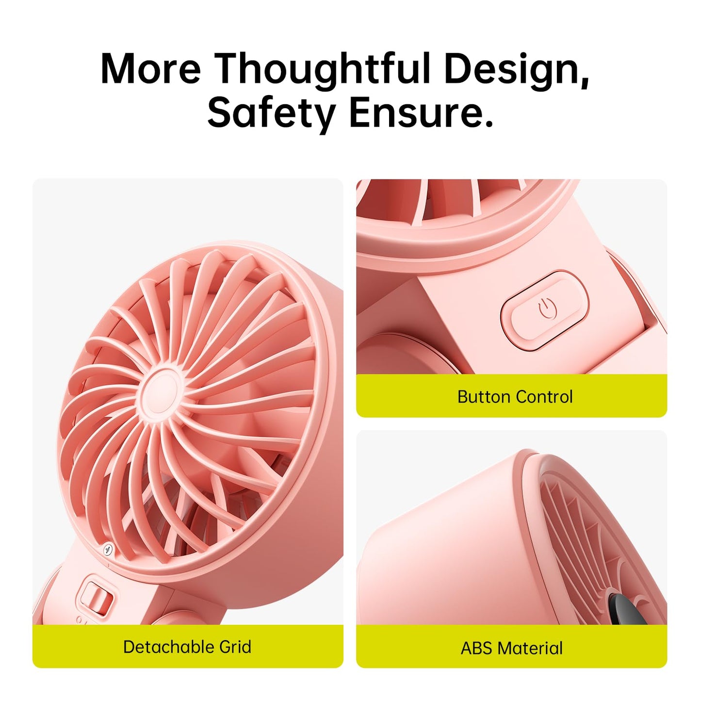 JISULIFE Life7 Portable Handheld Fan 3600mAh - Pink - Deccan Retail