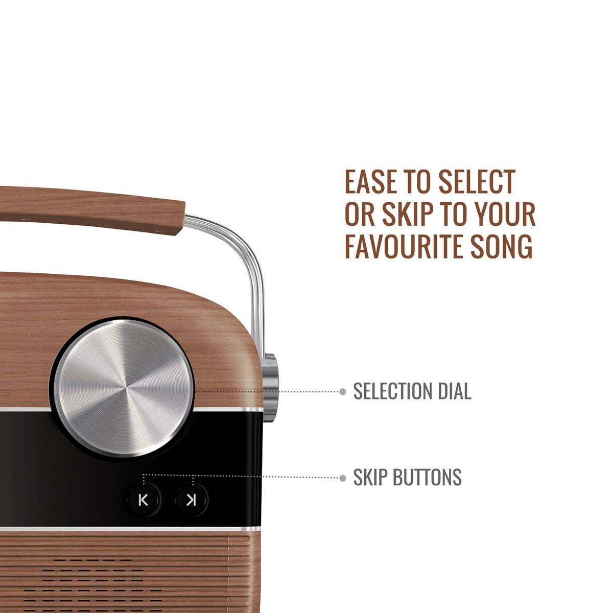 Saregama Carvaan Hindi - Oak Wood Brown
