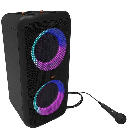 Klipsch Gig XXL, Black - Portable Wireless Bluetooth Speaker - Multiple Color Modes - Bass Boost - Two 6.5" Woofers & Two 2" Tweeters - 8-Hour Playtime