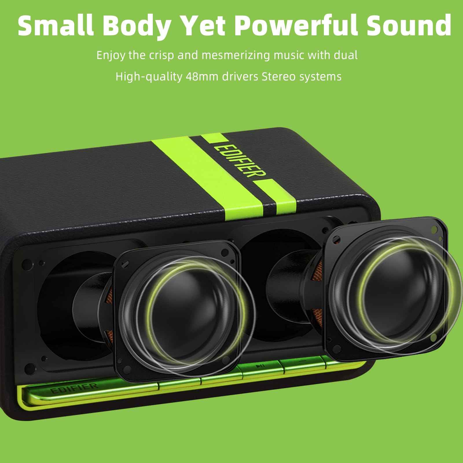 Edifier MP230 Tabletop Bluetooth Speaker Soothing Sound with Wooden Enclosure (Green)