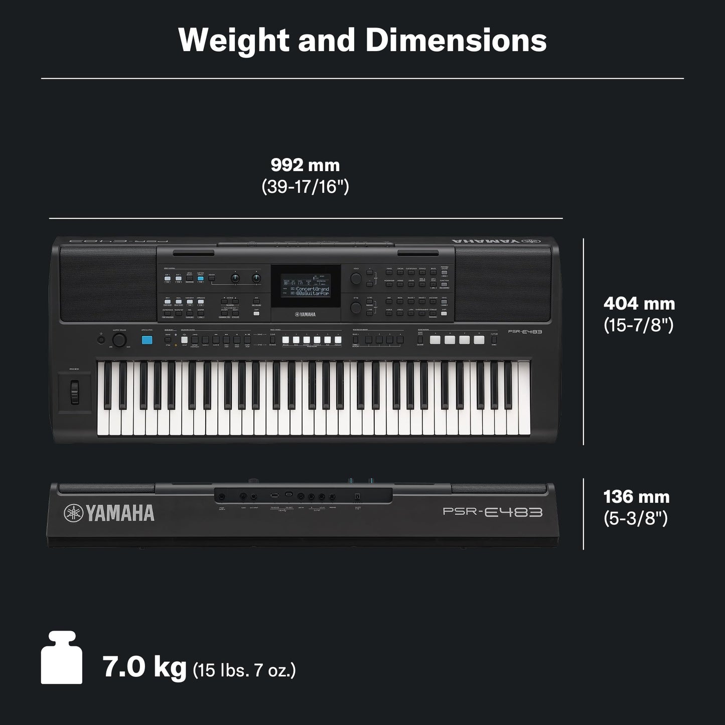 Yamaha PSR-E483 61-Key Portable Keyboard