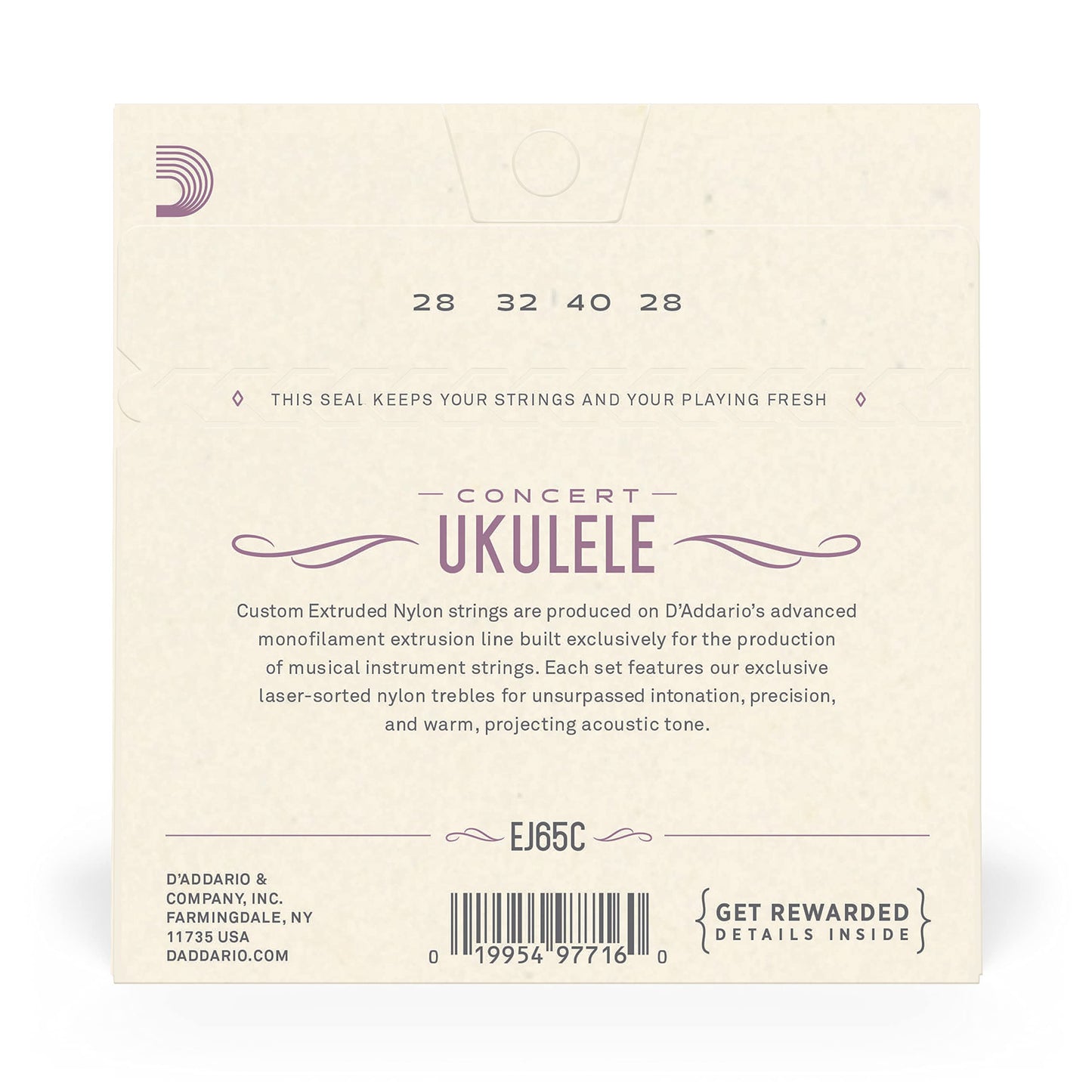 D'Addario EJ65C Pro-Arté Custom Extruded Nylon Ukulele Strings Concert - Deccan Retail