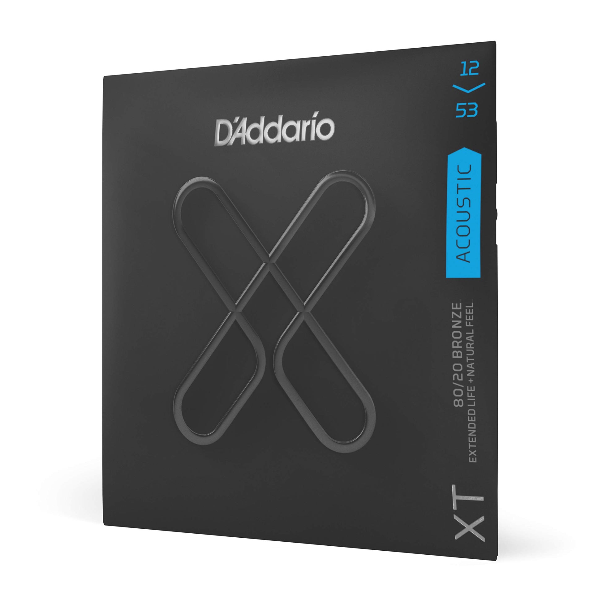 D'Addario XT 80/20 Bronze Acoustic Guitar Strings Light 12-53 (XTABR1253) - Deccan Retail