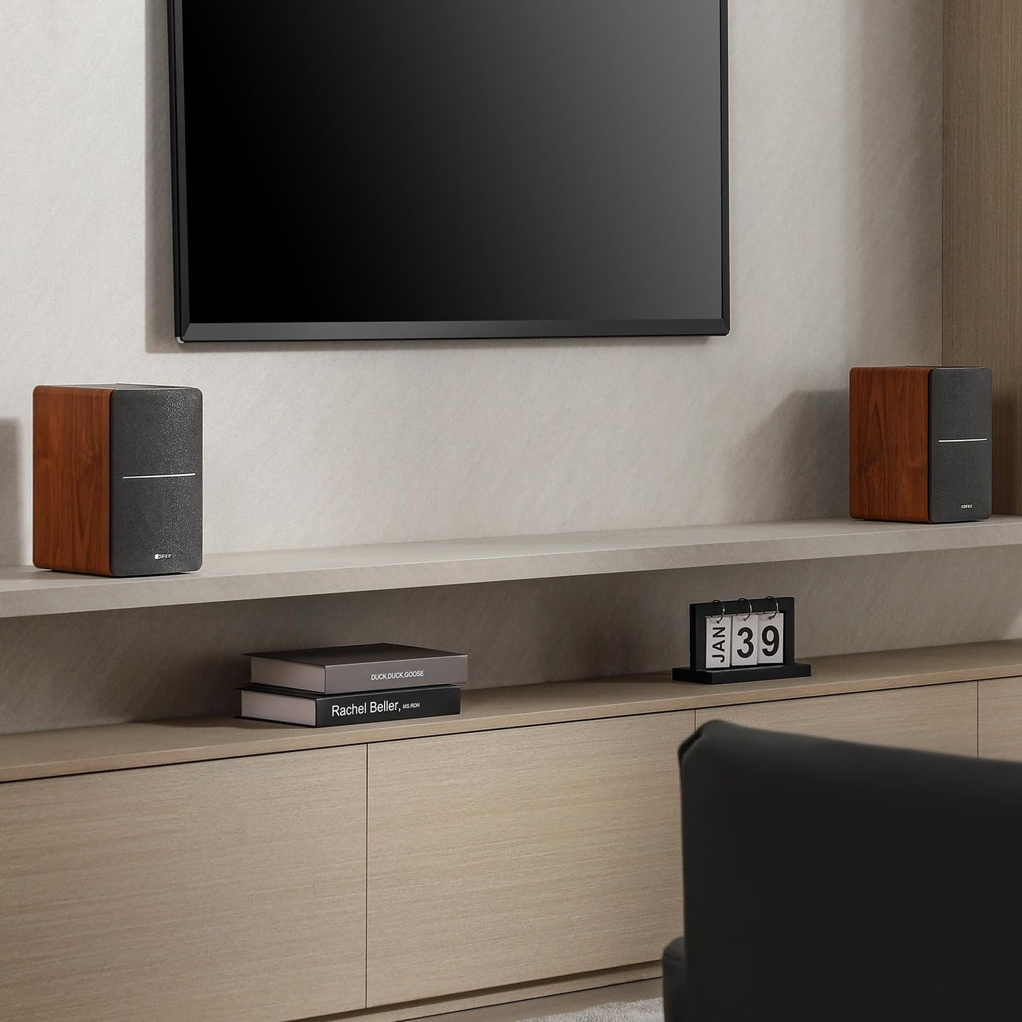 Edifier P12 Passive Bookshelf Speakers – Wood Brown