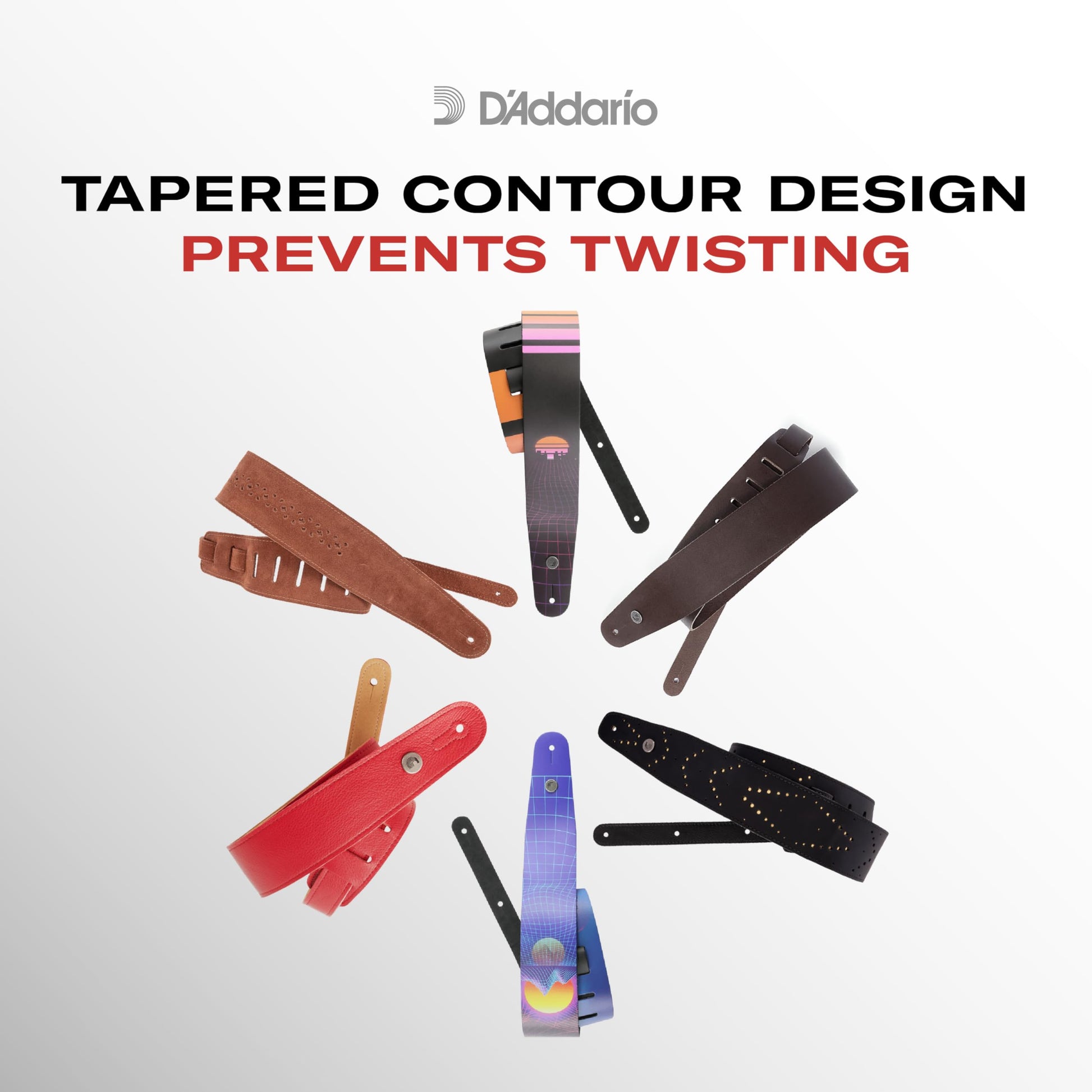 D'Addario Alchemy Dark Synth Leather Guitar Strap - Deccan Retail