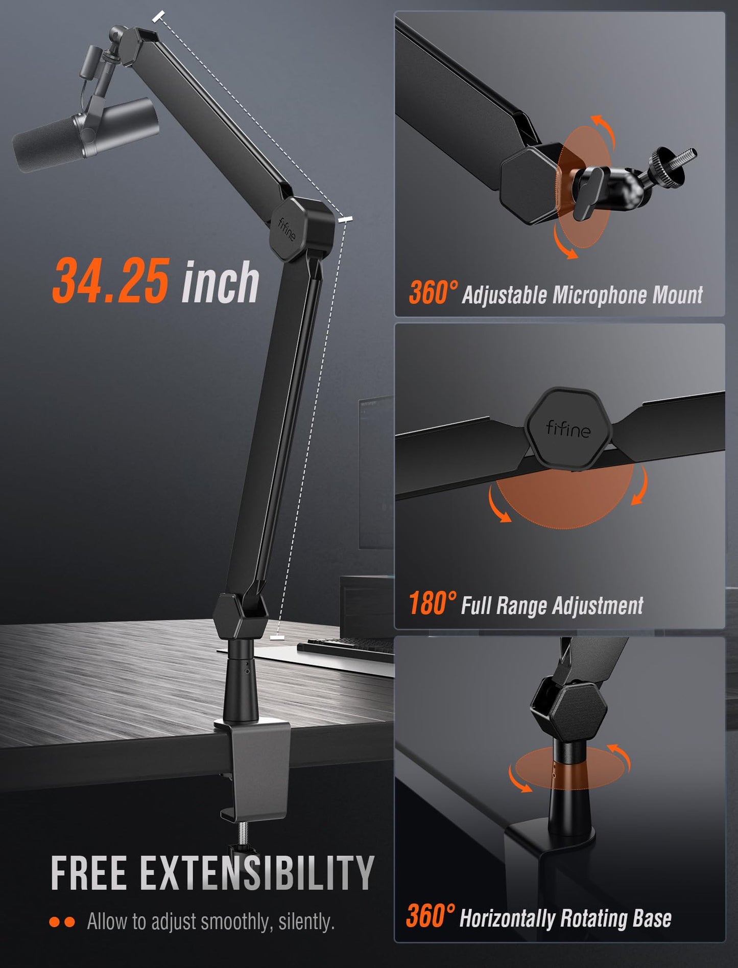 FIFINE BM66 Microphone Boom Arm - Deccan Retail