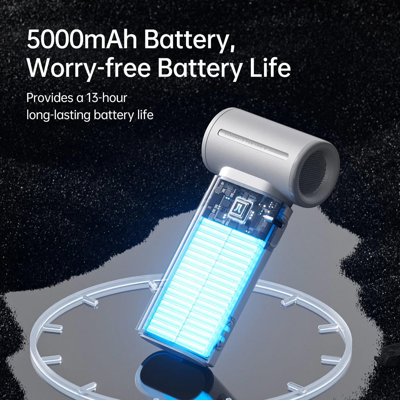 JISULIFE Life9 Handheld Fan, 3600mAh - Light Grey - Deccan Retail
