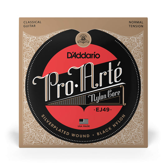 D'Addario EJ49 Pro-Arte Black Nylon Classical Guitar Strings Normal Tension - Deccan Retail