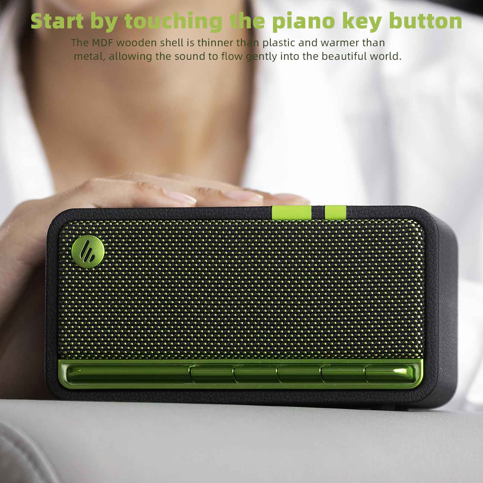 Edifier MP230 Tabletop Bluetooth Speaker Soothing Sound with Wooden Enclosure (Green)