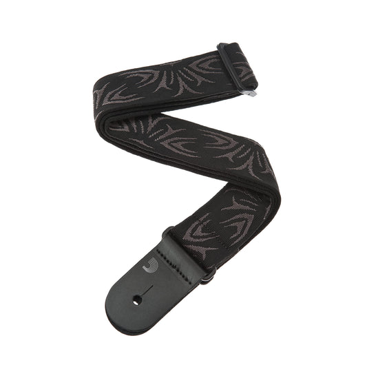 D'Addario Black/Gray Tattoo Woven Guitar Strap - Deccan Retail