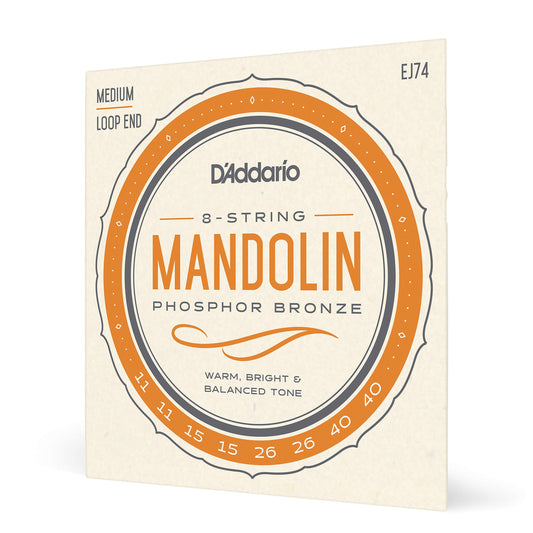 D'Addario EJ74 Phosphor Bronze Mandolin Strings Medium 11-40 - Deccan Retail