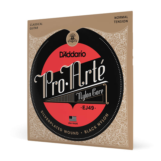 D'Addario EJ49 Pro-Arte Black Nylon Classical Guitar Strings Normal Tension - Deccan Retail
