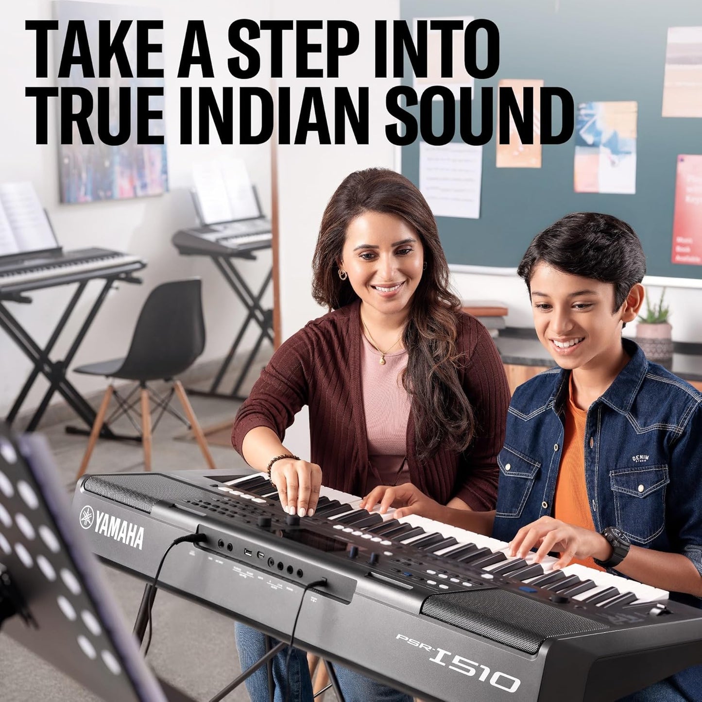 Yamaha PSR-I510 61-Key Portable Keyboard, Upgraded Version of PSR-I500, Indian & Western Tones, Enhanced Songs & Styles, Built-in Rhythms, Lesson Function, Power Adapter Included - Deccan Retail