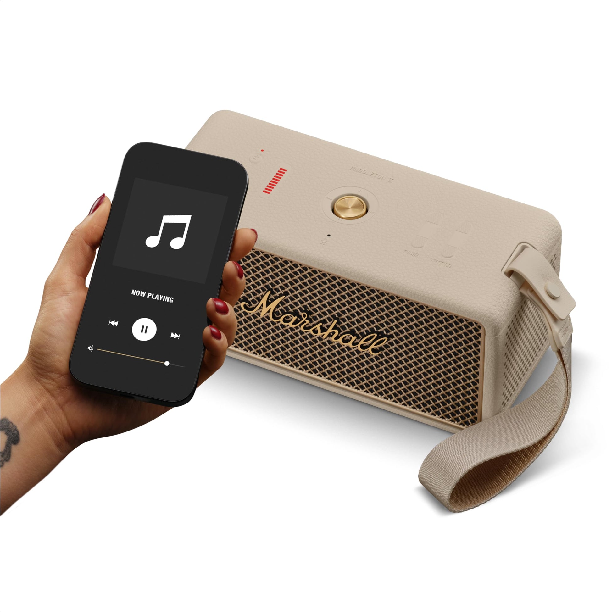 Marshall Middleton II Portable Bluetooth Speaker – Cream - Deccan Retail