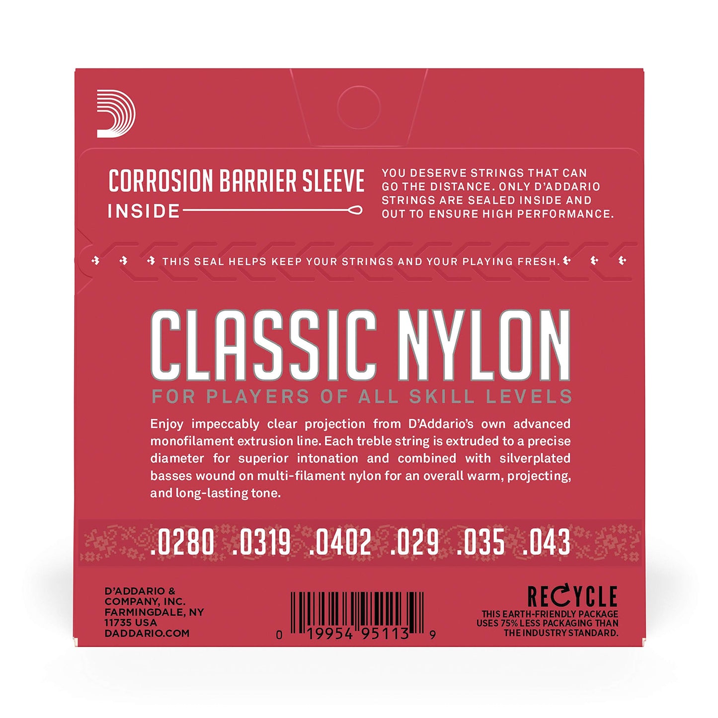D'Addario EJ27N Student Nylon Classical Guitar Strings Normal Tension - Deccan Retail