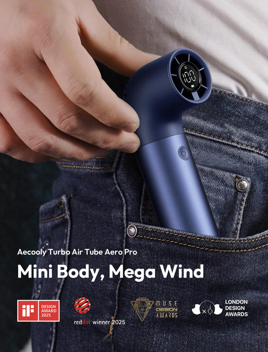 Aecooly Aero Pro Portable Handheld Fan - Blue