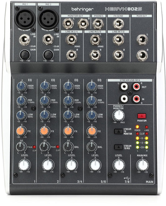 Behringer XENYX 802S USB Analog Audio Mixer – Black - Deccan Retail