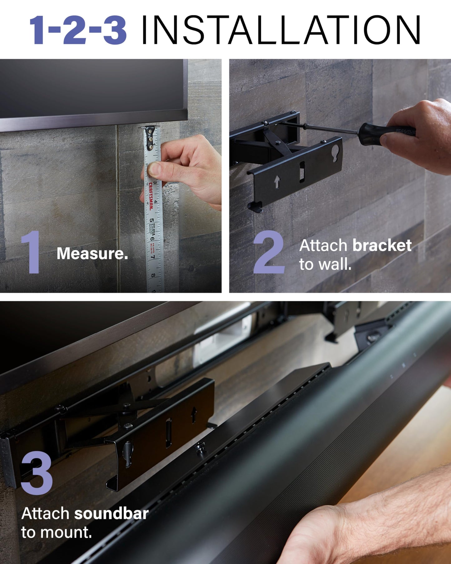 Sanus OSSAWM1-W2 Extendable Soundbar Wall Mount for Sonos Arc – Low Profile