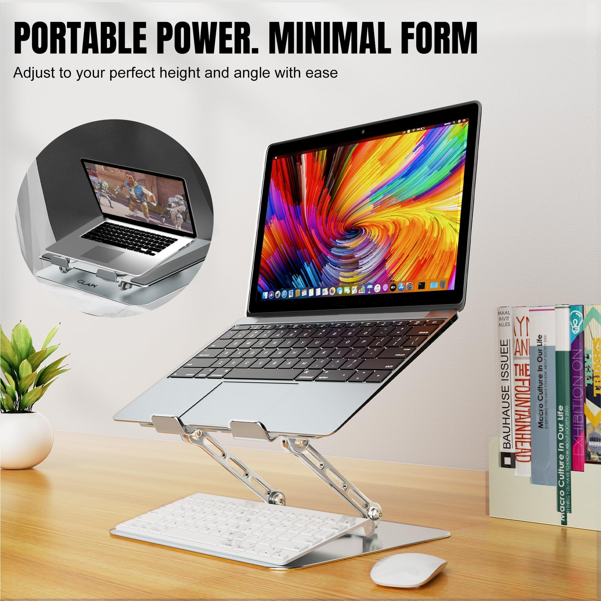 CLAW Lift Pro X11 Laptop Stand with 360° Rotating Base & Multi-Angle Adjustment - Deccan Retail