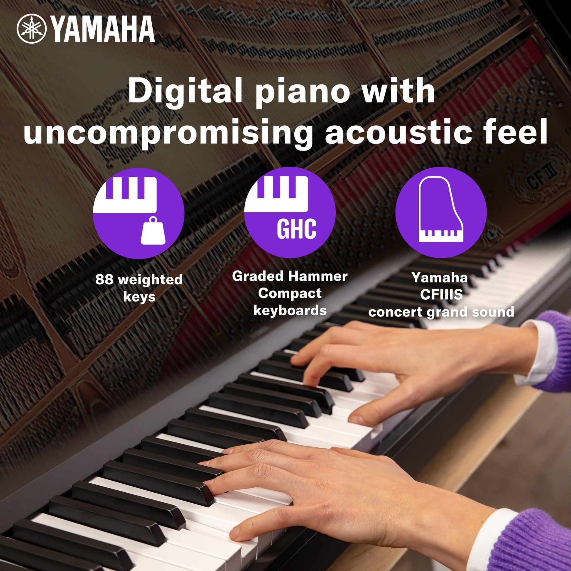 Yamaha P-145B Digital Piano – 88 Keys Weighted - Black Finish - Deccan Retail
