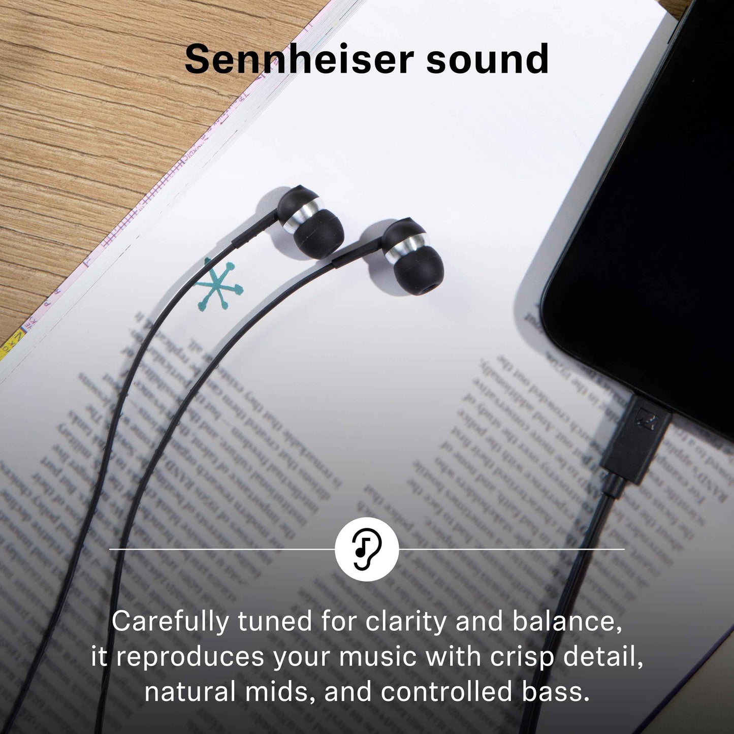Sennheiser CX 80U Wired in-Ear Earphones with in-Line Microphone, One Button Smart Control, Lightweight Design, USB Type-C, 3 Ear Tip Sizes, 1Y Warranty, Voice Control, Black