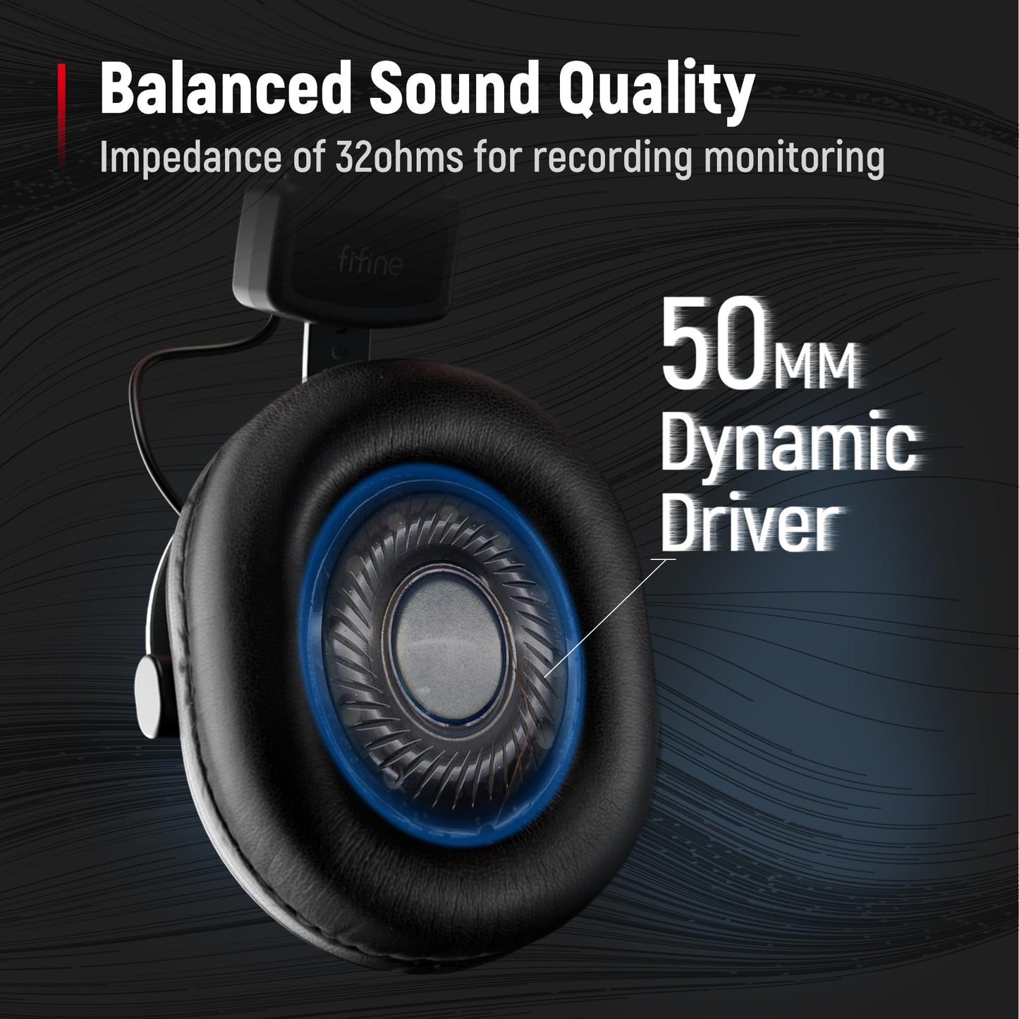 FIFINE H8 Studio Monitor Headphones - Black - Deccan Retail