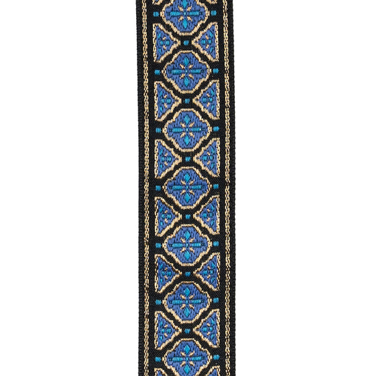 D'Addario Recycled Woven Guitar Strap Blue/Gold (50RW04) - Deccan Retail