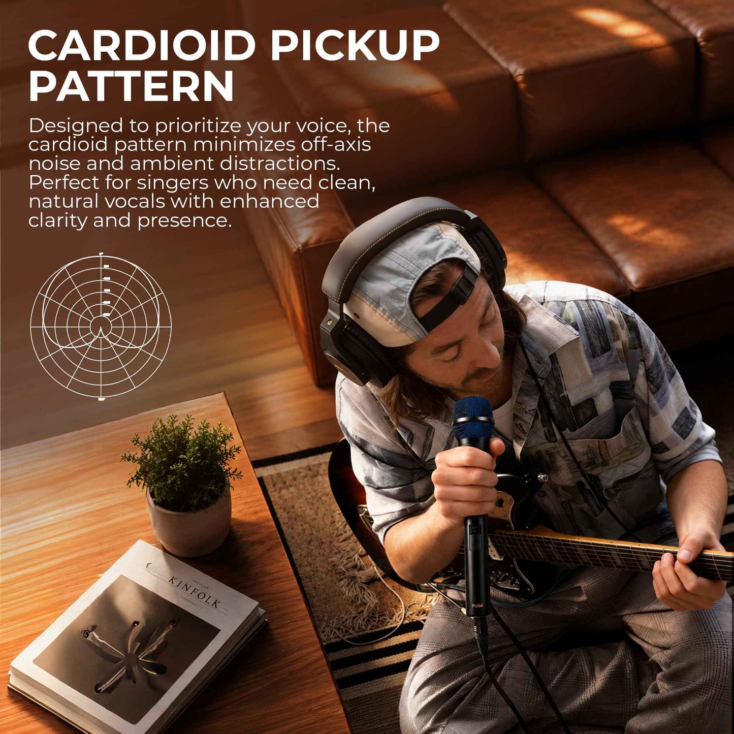 CONVOKE Pulse Professional Dynamic Microphone Wired with XLR Cable & Mic Clip | High-Clarity Vocal Mic for Singing, Karaoke, Stage Performance, Public Speaking, DJ, PA System & Recording.