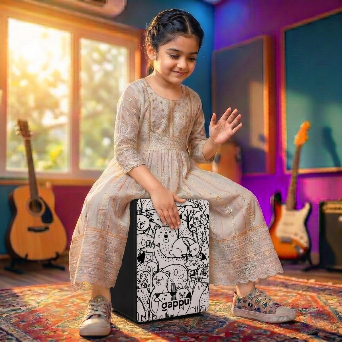 Gappu Kids Cajon Doodle Zoo Design