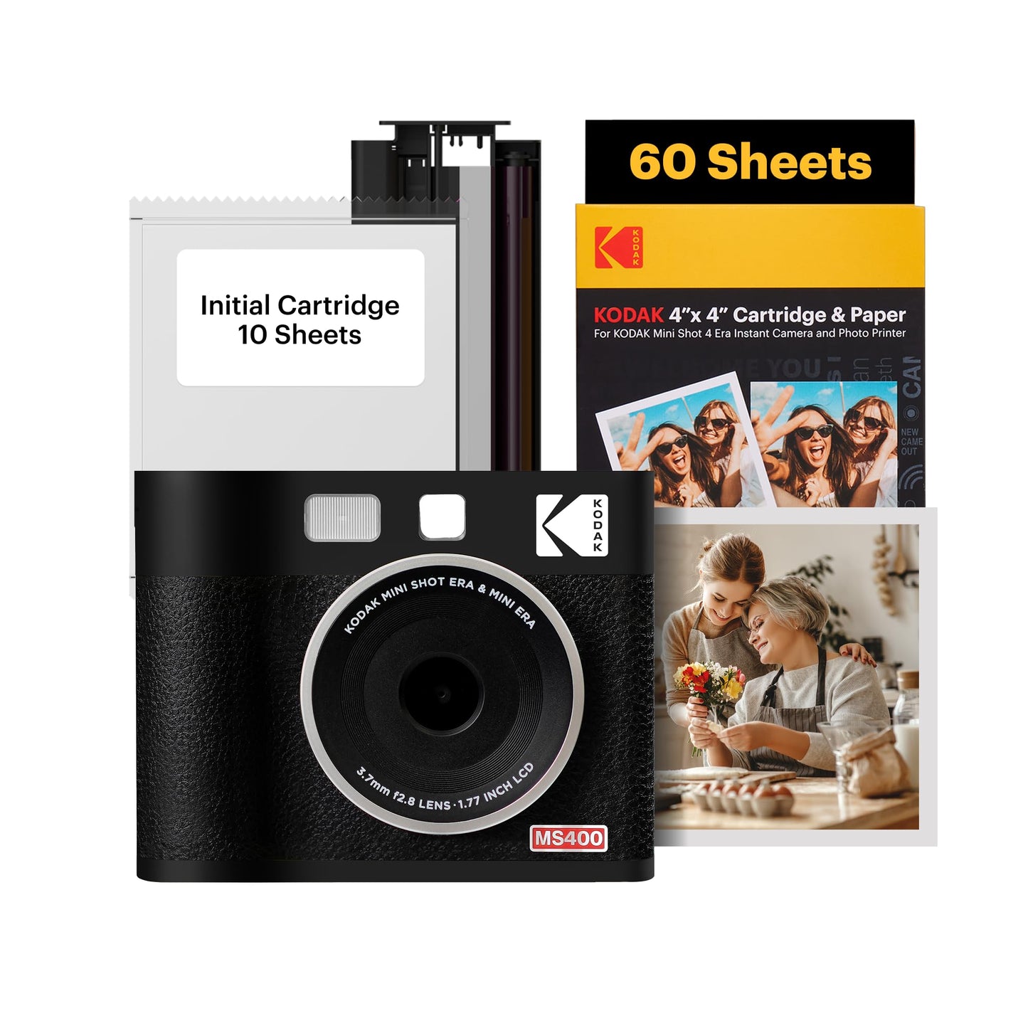 Kodak Mini Shot 4 ERA 2-in-1 Instant Camera & Photo Printer 4x4 with 68 Sheets - Deccan Retail