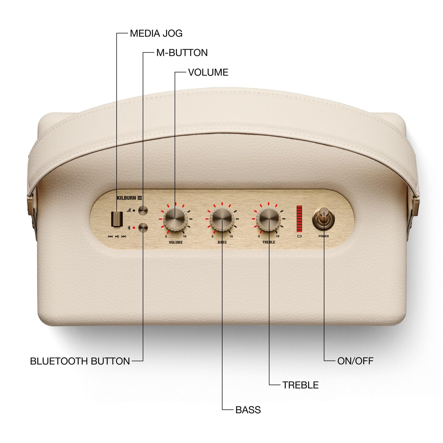 Marshall Kilburn III Portable Bluetooth Speaker – Cream - Deccan Retail