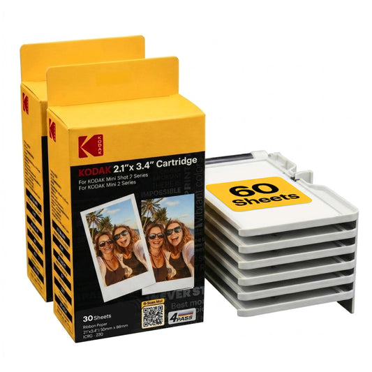 Kodak 4PASS Film Cartridge 2.1x3.4" for Mini 2 Retro – 60 Sheets - Deccan Retail