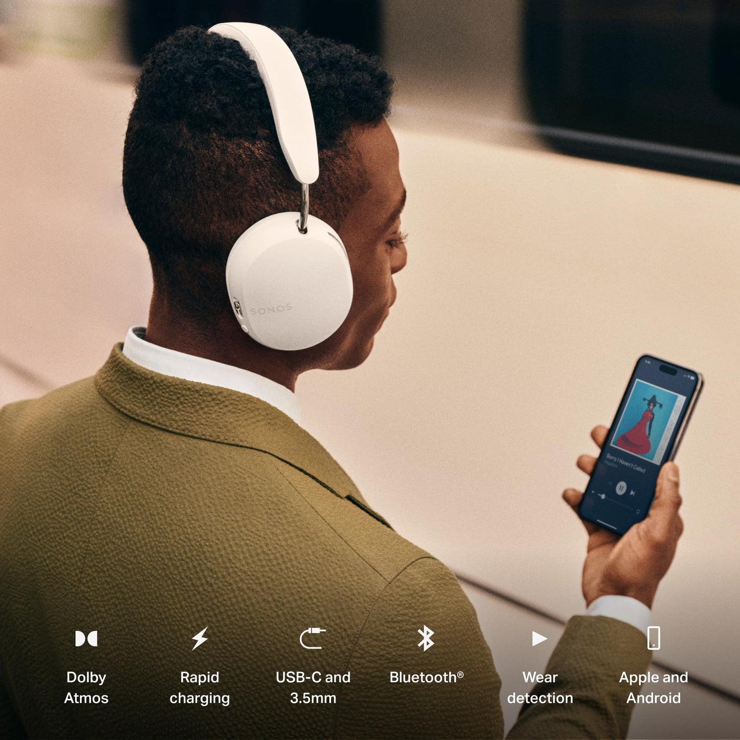 Sonos Ace Noise Cancelling Wireless Over-Ear Headphones – White - Deccan Retail